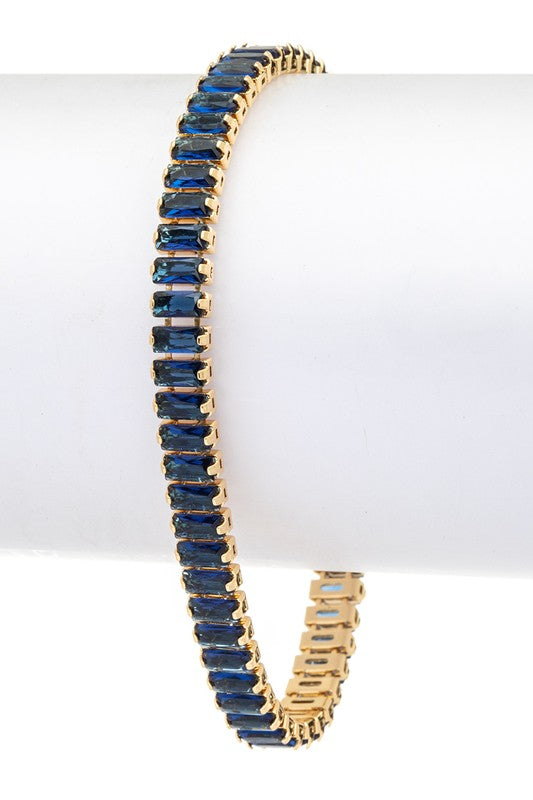 Opaque Baguette Stone Tennis Bracelet - Undeniably LUXE