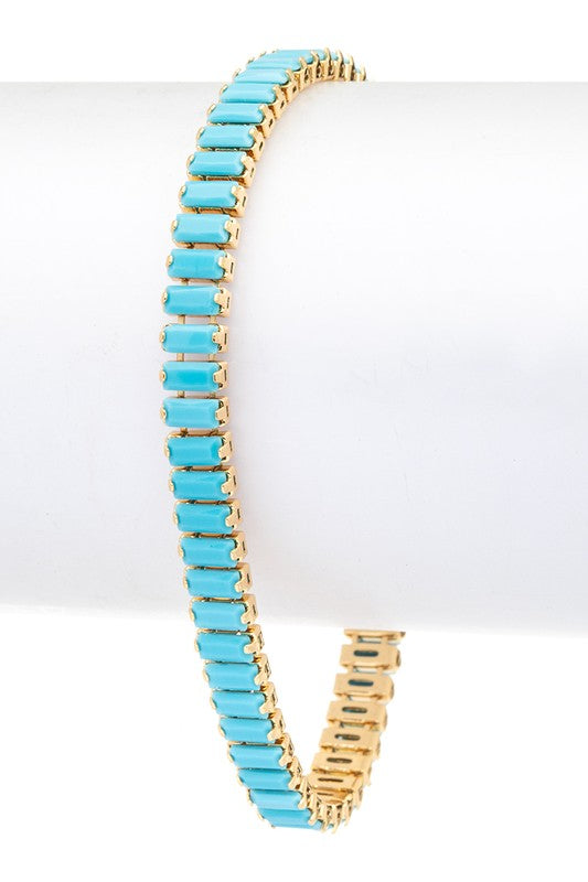 Opaque Baguette Stone Tennis Bracelet - Undeniably LUXE