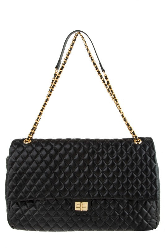 Chic Quilted Oversized Carryall Bag