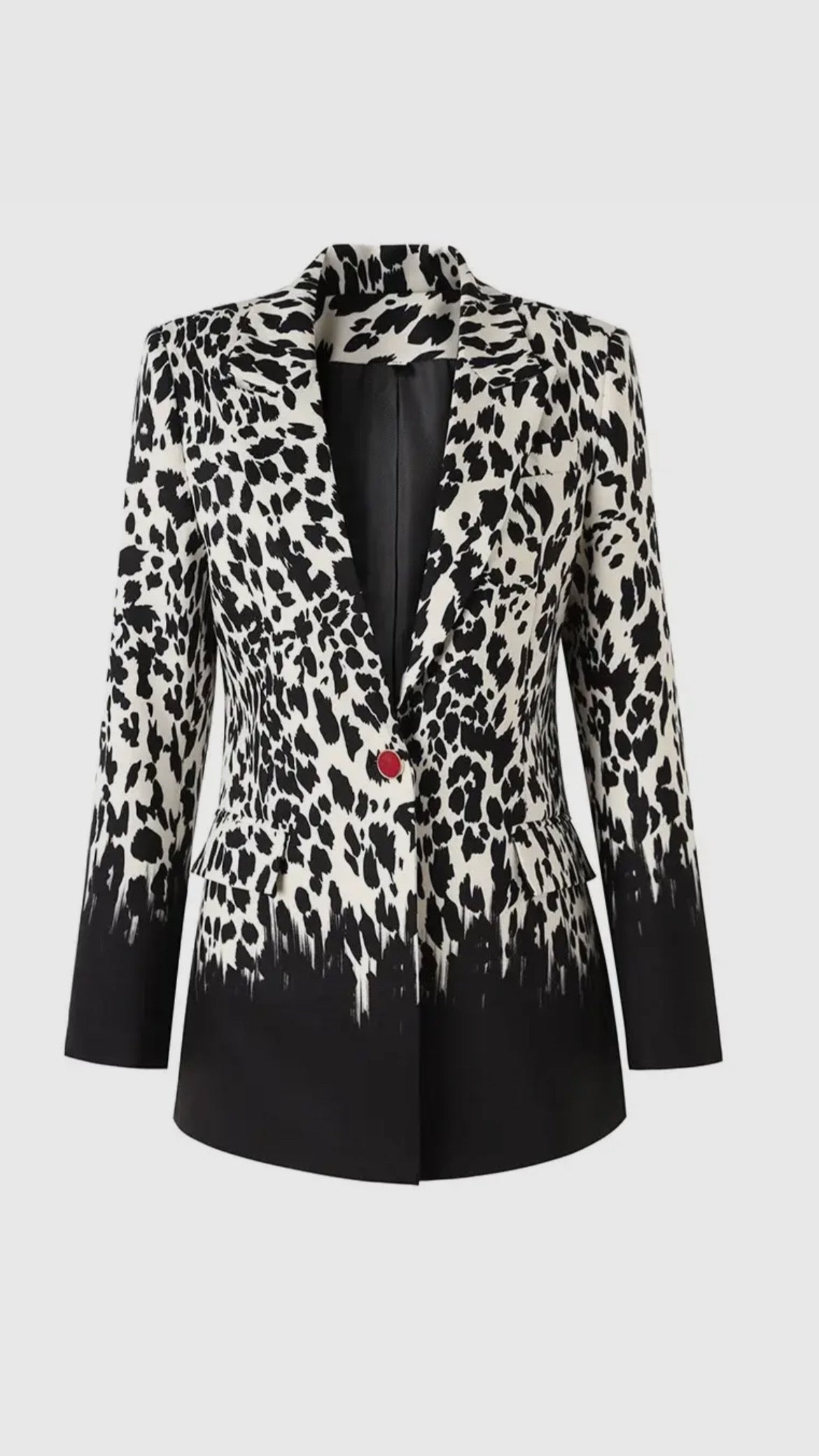 Black & White Leopard Print Blazer