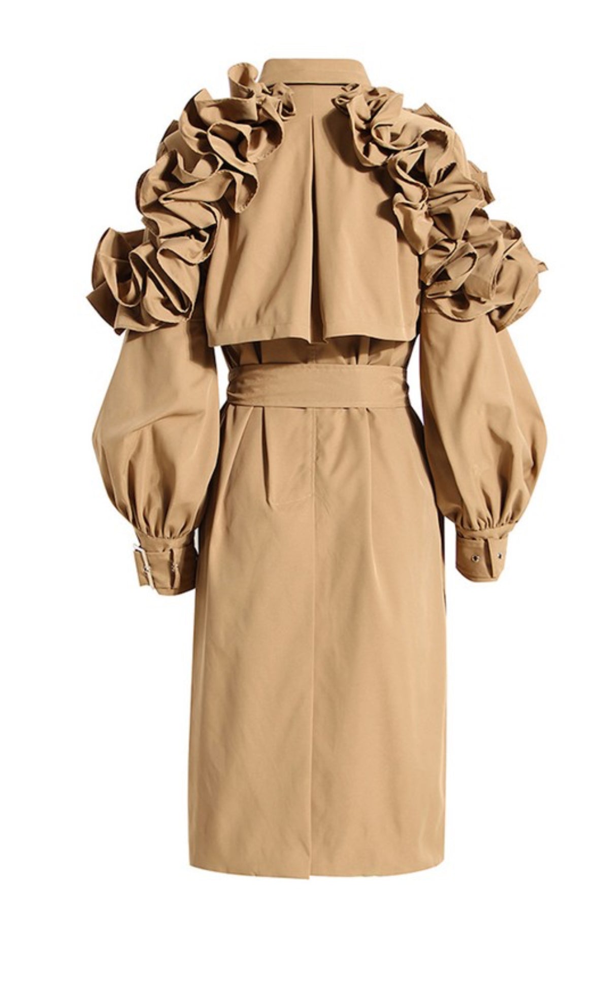 Ruffle Trim Trench - Undeniably LUXE