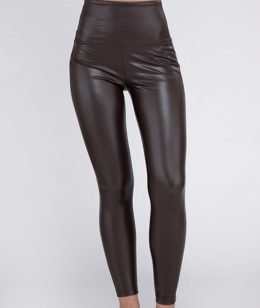 High Rise Faux Leather Leggings