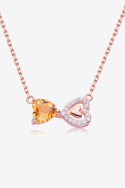 Citrine Heart Sterling Silver Necklace