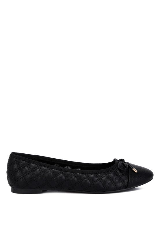 Naoki Quilted Faux Leather Ballerinas - Undeniably LUXE