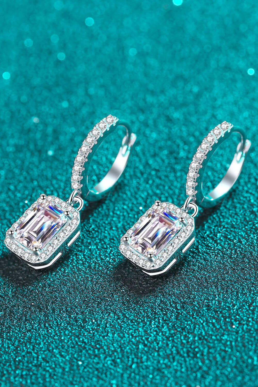 Moissanite Silver Drop Earrings