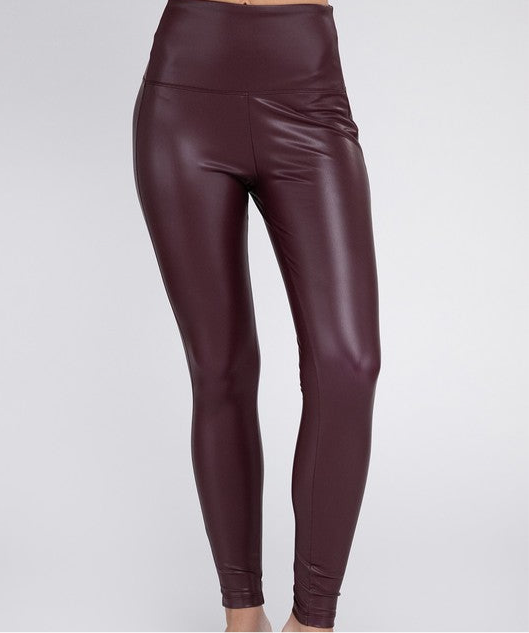 High Rise Faux Leather Leggings