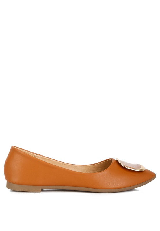 Karder Brooch Detail Ballet Flats - Undeniably LUXE