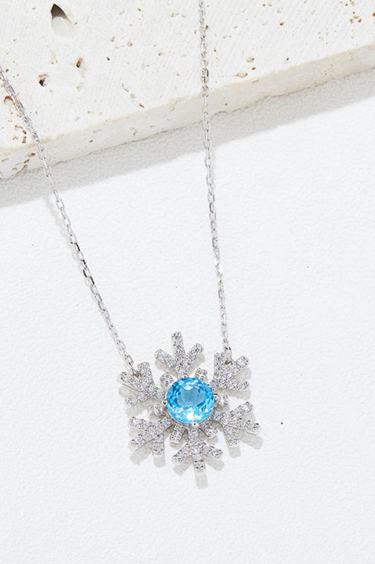 Topaz Snowflake Shape Necklace