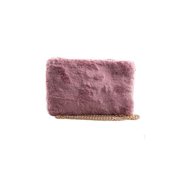 Chic Faux Fur Evening Clutch Bag