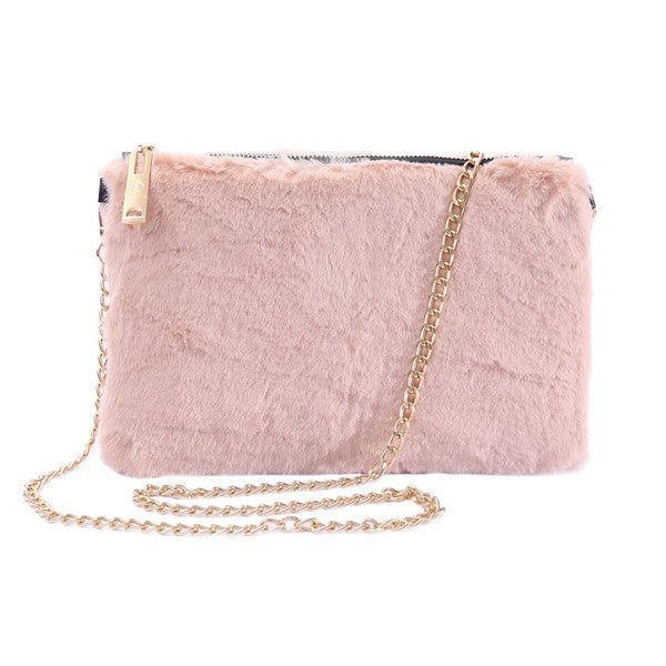 Chic Faux Fur Evening Clutch Bag