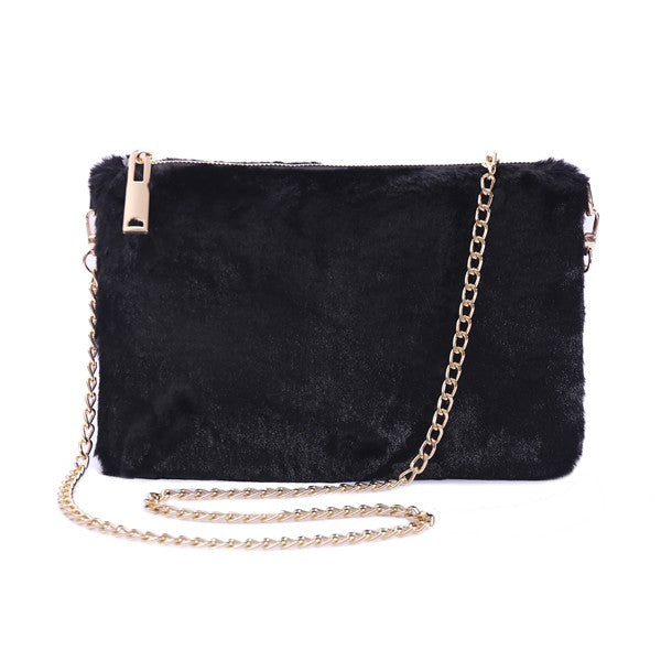 Chic Faux Fur Evening Clutch Bag