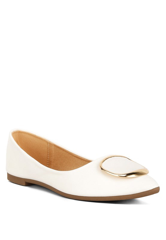 Karder Brooch Detail Ballet Flats - Undeniably LUXE