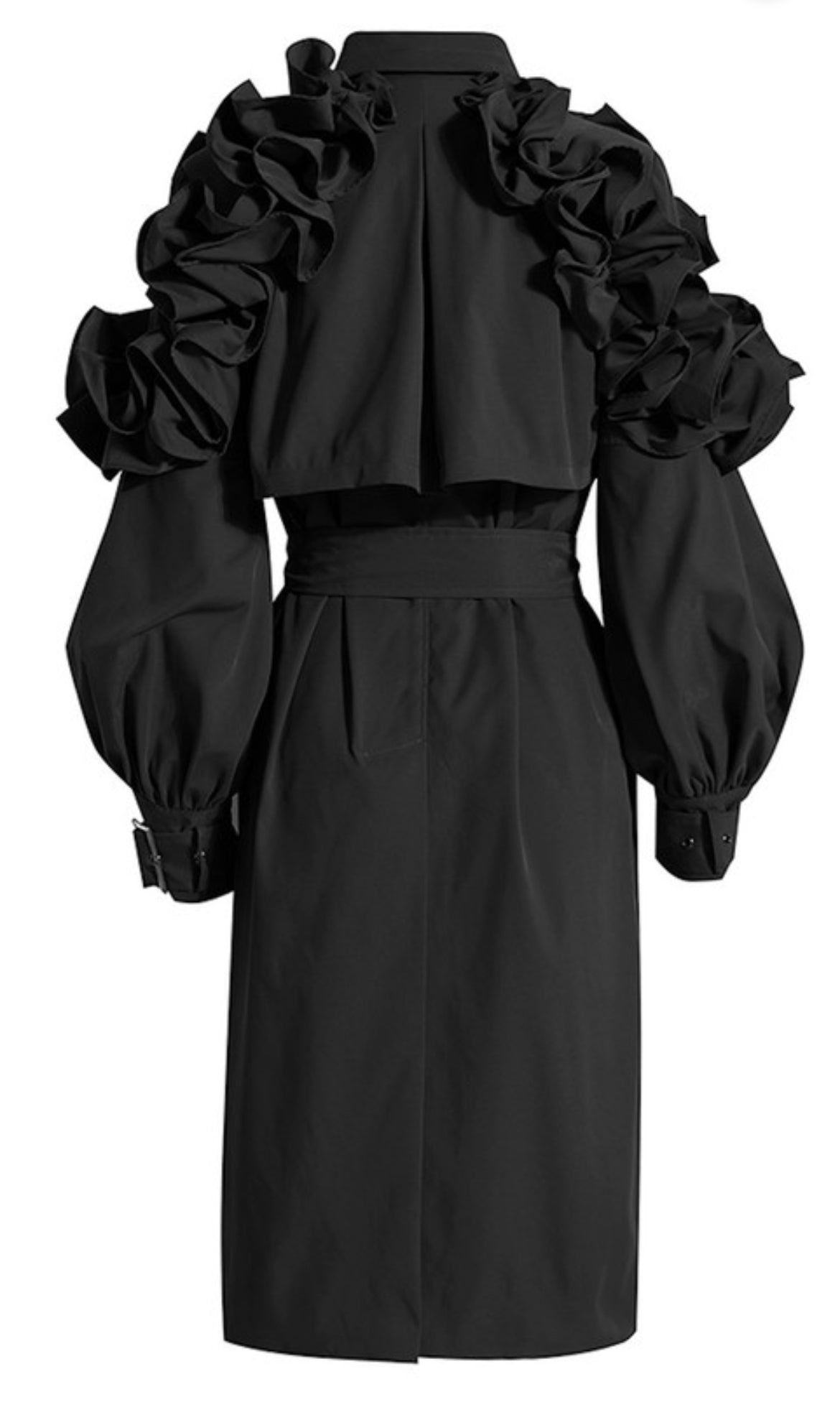 Ruffle Trim Trench - Undeniably LUXE