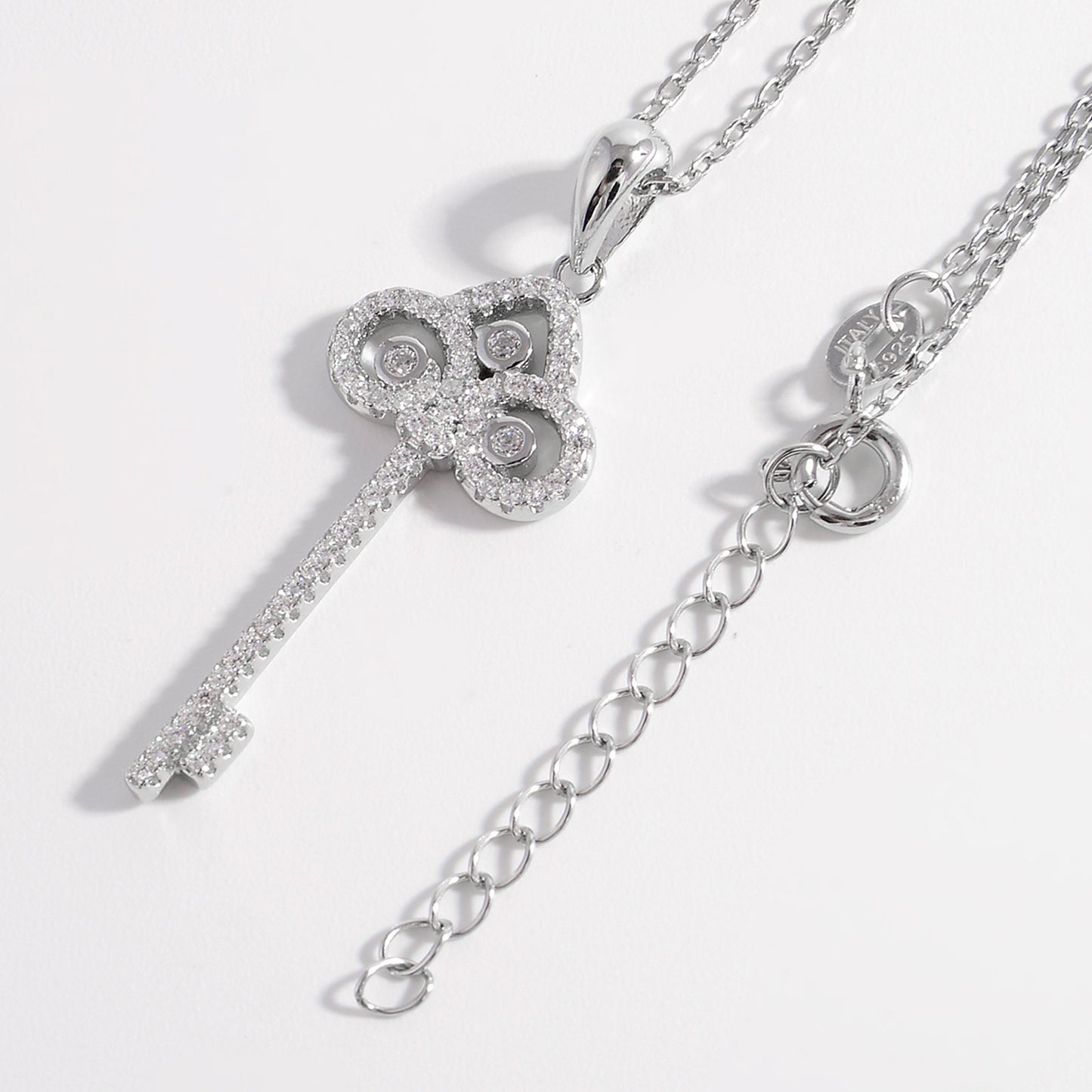 Sterling Silver Key Shape Necklace