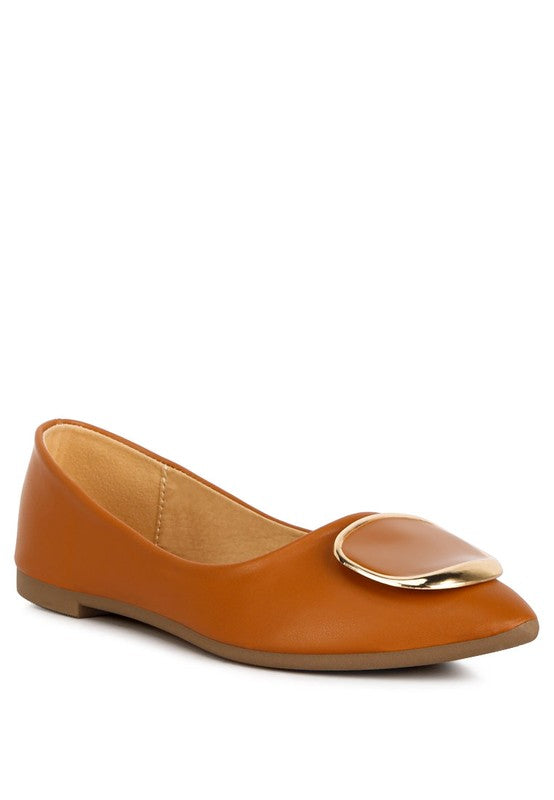 Karder Brooch Detail Ballet Flats - Undeniably LUXE