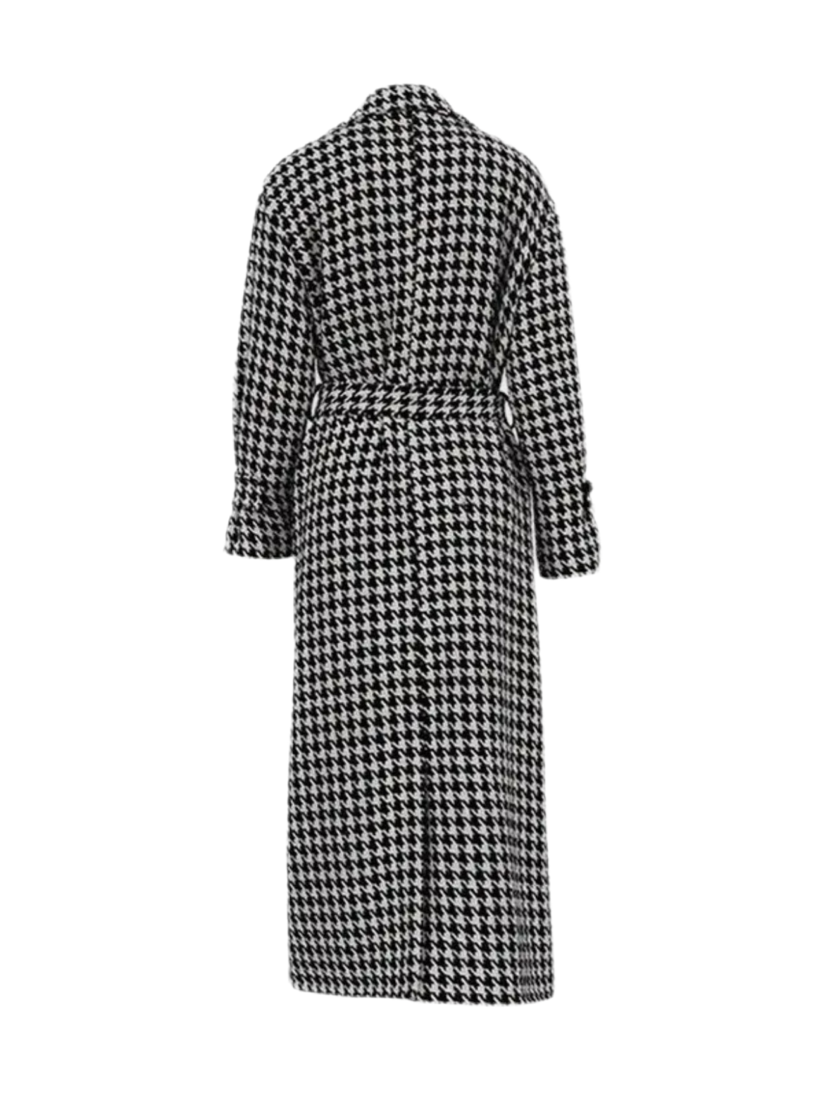 Long Sleeves Loose Houndstooth Trench Coat