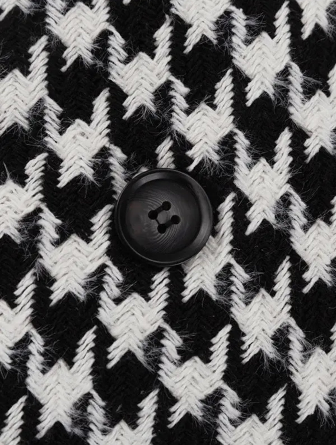 Long Sleeves Loose Houndstooth Trench Coat