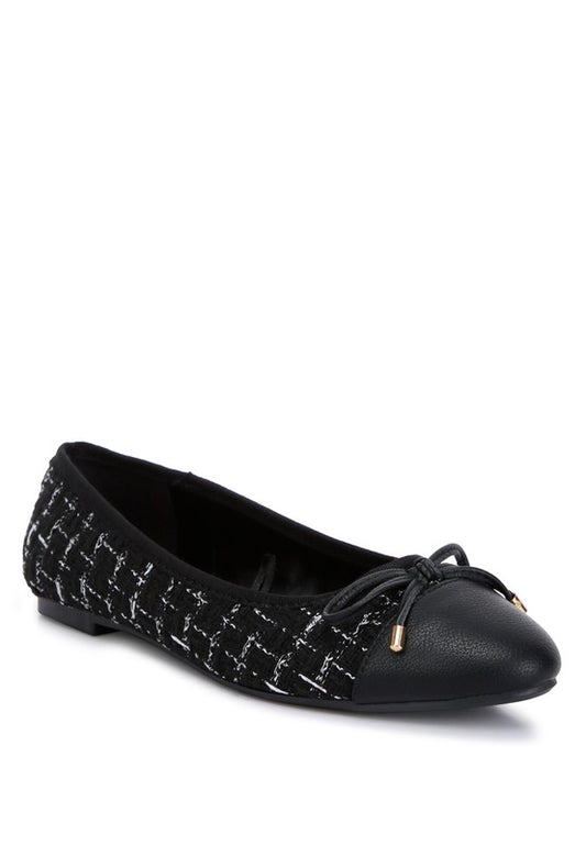 Junpey Plaid Tweed Ballet Flats - Undeniably LUXE