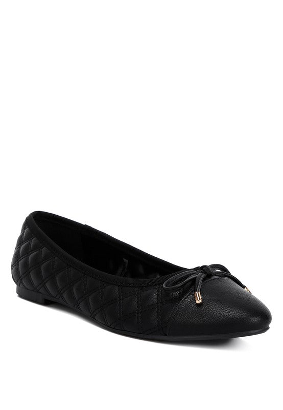 Naoki Quilted Faux Leather Ballerinas - Undeniably LUXE