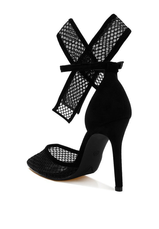 Big Bow Detail Stiletto Sandals