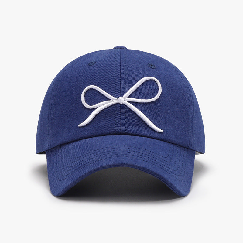 Bow Embroidered Cotton Baseball Cap - Undeniably LUXE