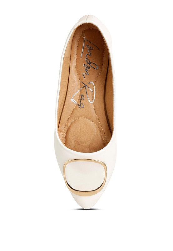 Karder Brooch Detail Ballet Flats - Undeniably LUXE