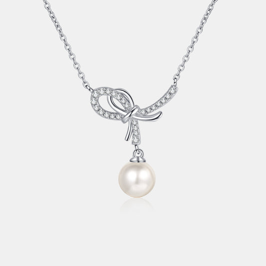 Pearl Pendant Moissanite Necklace