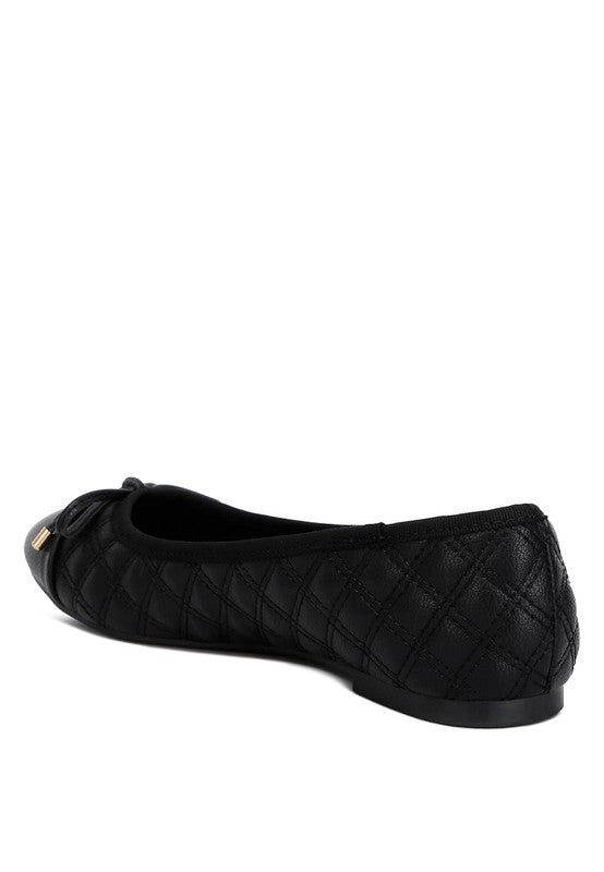 Naoki Quilted Faux Leather Ballerinas - Undeniably LUXE