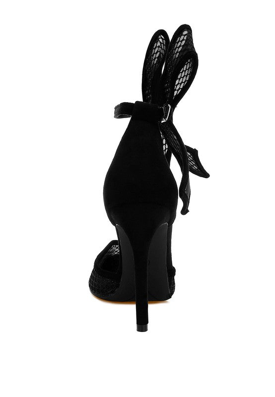 Big Bow Detail Stiletto Sandals